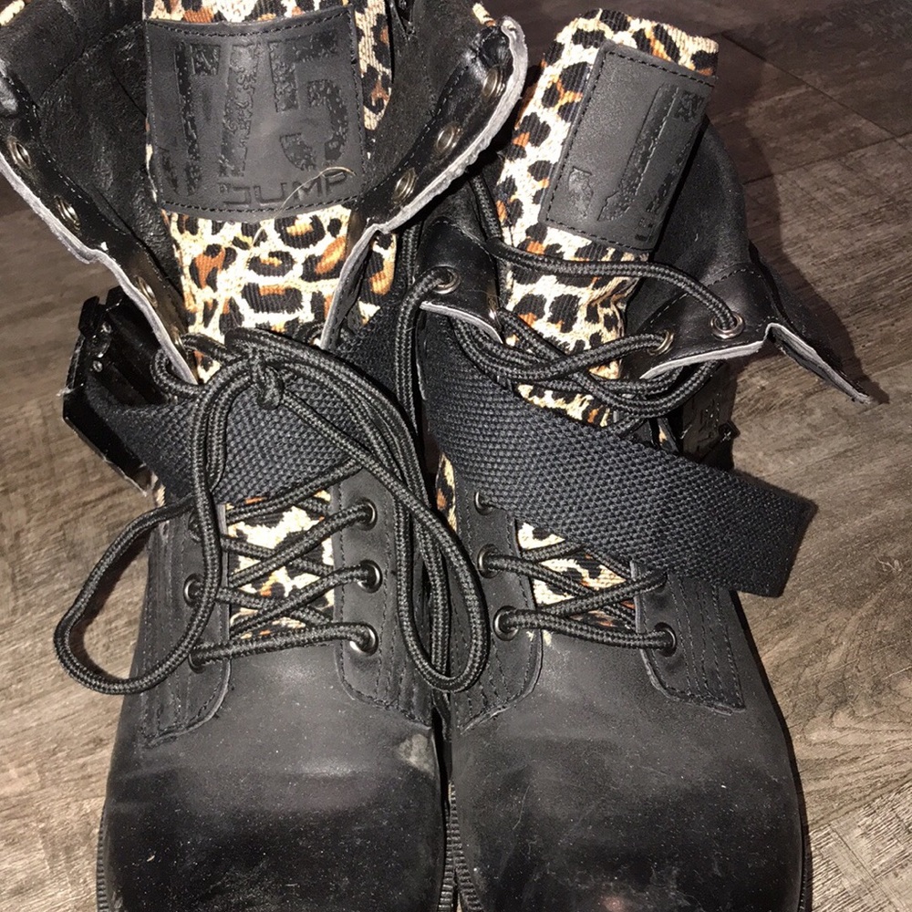 Cheetah/Leopard print Combat Boots
